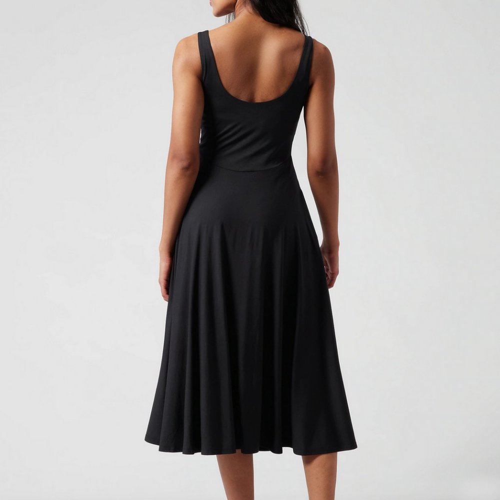 Athleta Black Sleeveless Midi Dress - Picture 2 of 3